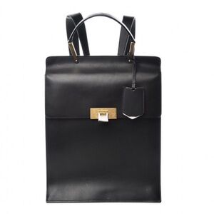 Balenciaga Black Leather Top-Handle Backpack with Gold Hardware